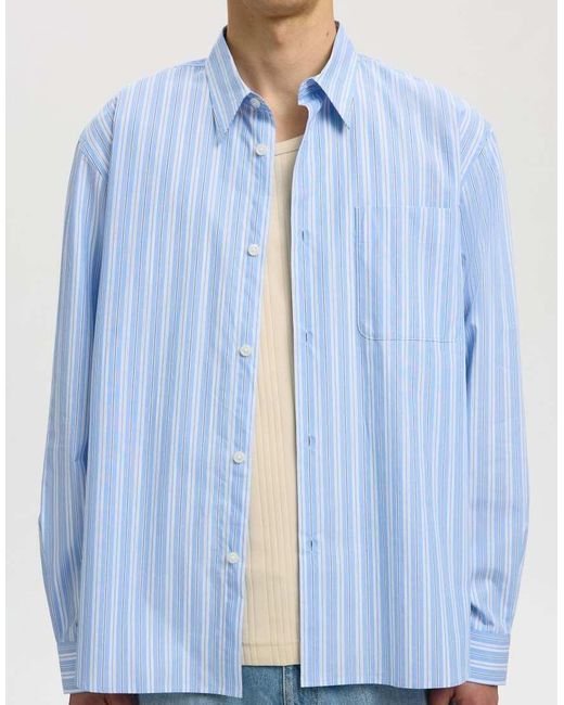 SELECTED Blue Long Sleeved Shirt for men