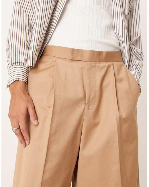 Pantaloncini Eleganti Stile Bermuda Oversize Color Pietra di ASOS in Natural da Uomo
