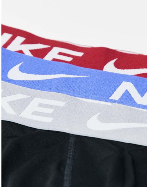 Nike Blue Essential Microfibre 3 Pack Boxer Briefs for men