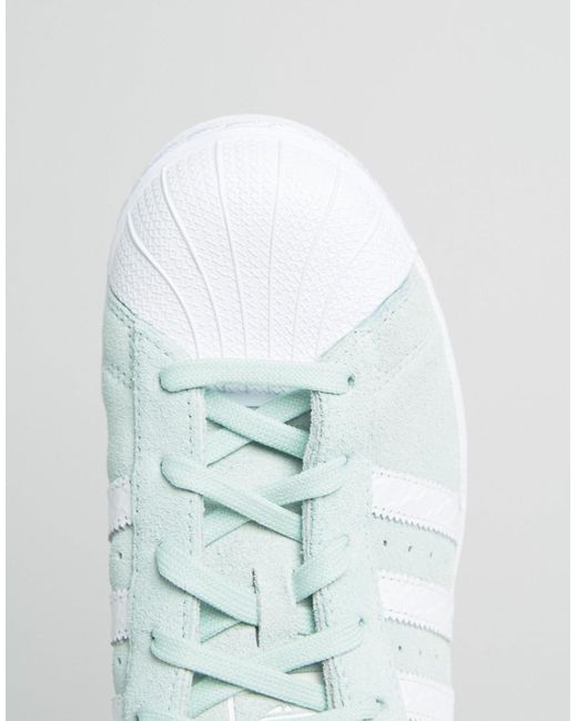 adidas Originals Originals Mint Suede Superstar Sneakers in Green | Lyst