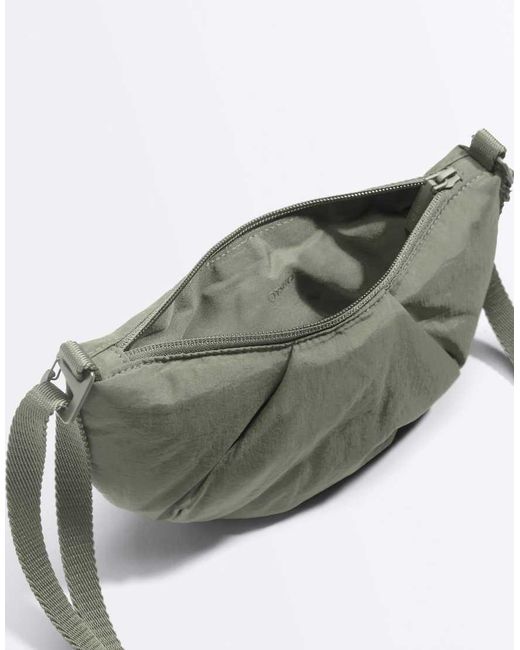 Oysho Gray Mini Quilted Crossbody Bag