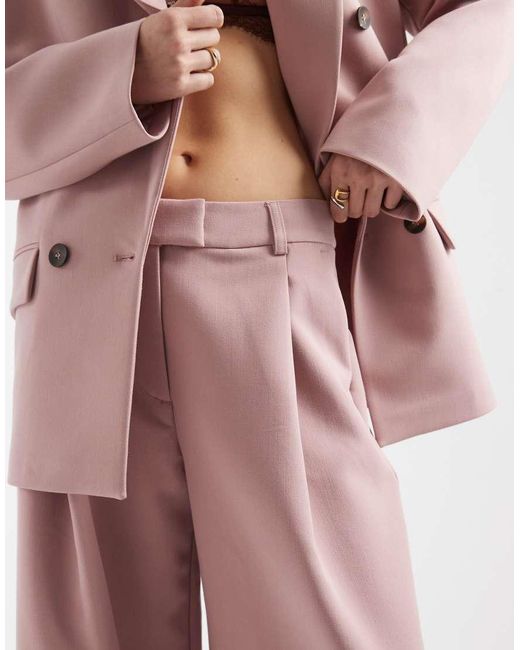 ASOS Pink Tailored Wide Leg Slouchy Trouser
