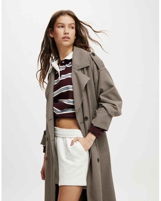 Cotton On Black Lottie Check Trench Coat