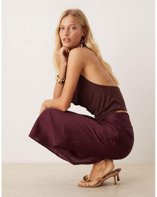 Vila Purple Satin Maxi Skirt