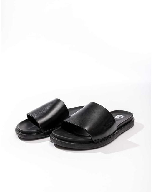 Base London Black Albany Slide Sandal for men