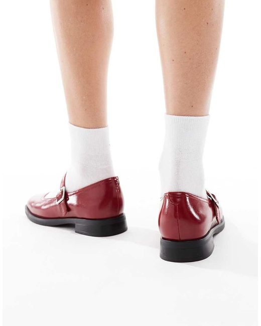 Merceditas Rojas Con Suela Gruesa Adeline De -Rojo London Rebel de color White