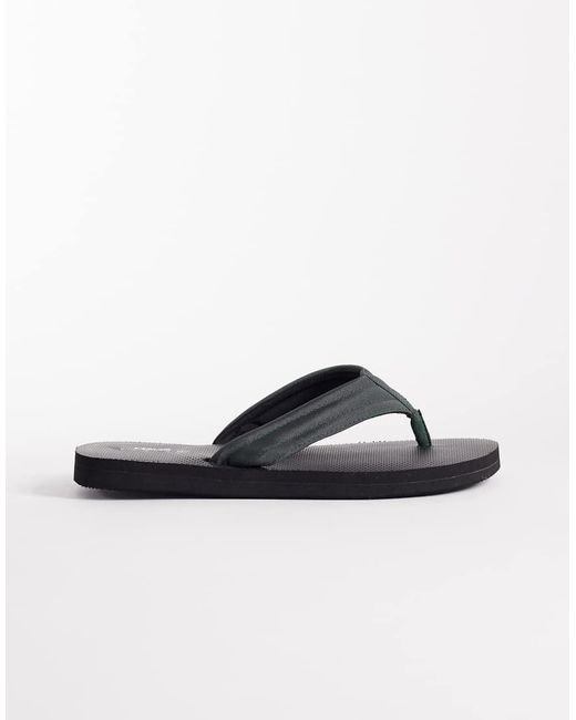 ASOS Brown Flip Flops With Grosgrain Straps for men