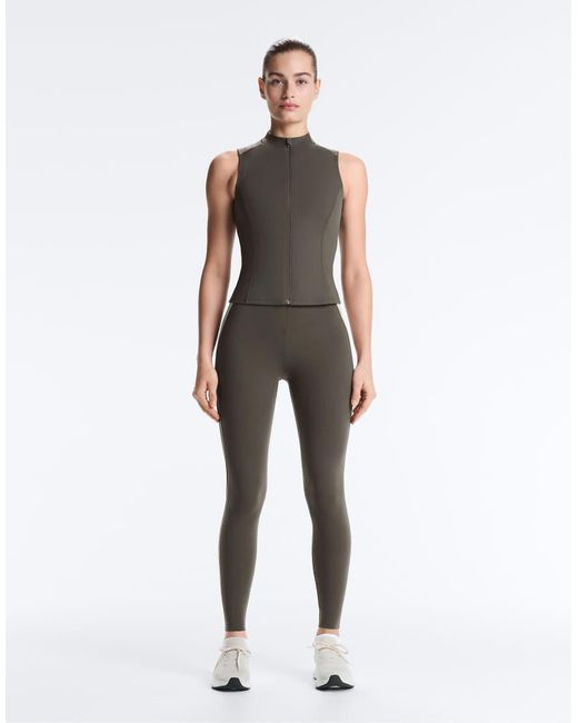 Oysho Gray Sleeveless Zip T-shirt