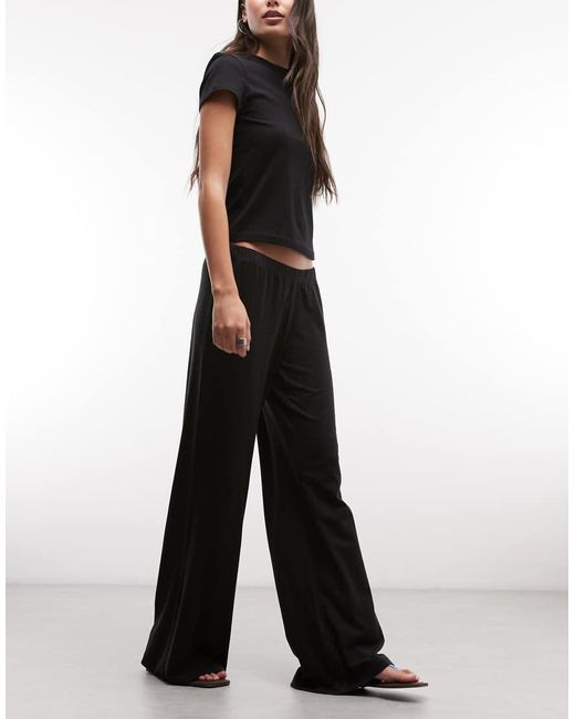Weekday Black Slouchy Jersey Trousers