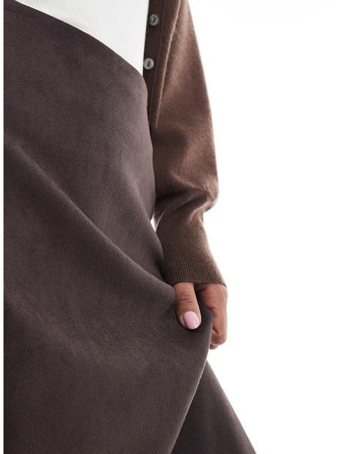 ONLY White Faux Suede Maxi Skirt