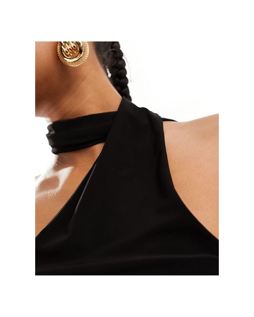 Fashionkilla Black Sculpted Choker Detail Mini Dress