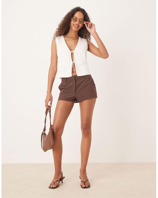 Abercrombie & Fitch Brown Tie Front Vest Top