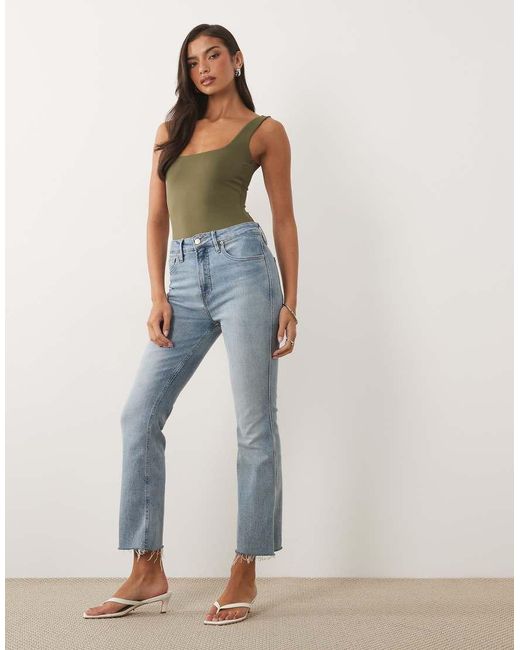 GOOD AMERICAN Blue Sculpting Modern Tank Bodysuit