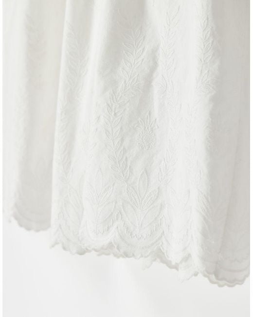 Falda Larga Blanca Con Bordado Inglés De Originals X Asos Adidas de color White