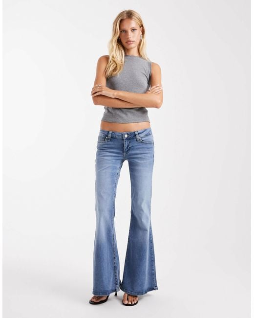 ASOS Blue Ultra Low Flare Jean