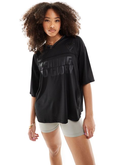 Bershka Black – oversize-fußball-t-shirt