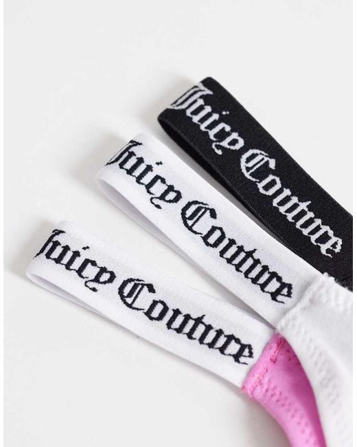 Juicy Couture Pink 3 Pack Logo Thongs