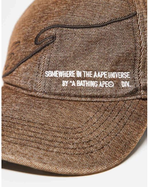 Aape By A Bathing Ape Brown Aape By A Bathing Ape Patchwork Baseball Cap