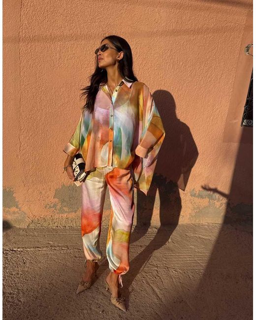 Never Fully Dressed Orange Naomi Abstract Balloon Pants
