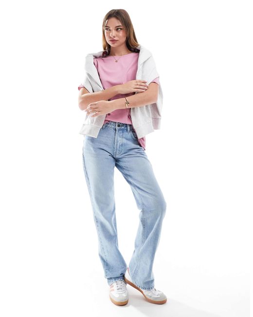 ASOS Pink Slouchy Raw Edge Regular Fit Washed T-shirt