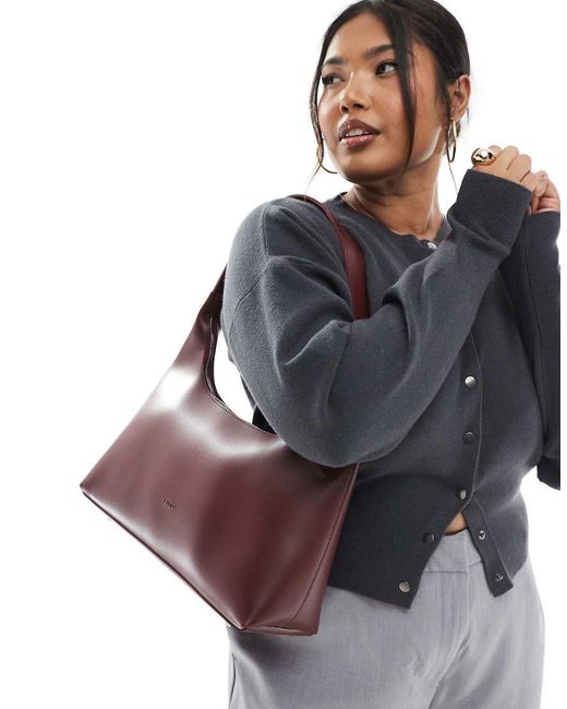 PASQ Gray Structu Shoulder Bag
