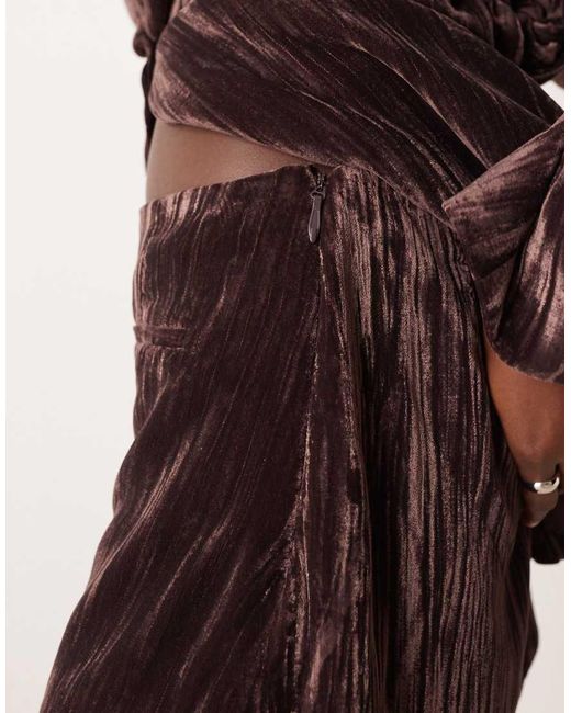 ASOS Natural Asos Desisn Tailored Velvet Skort Co-ord