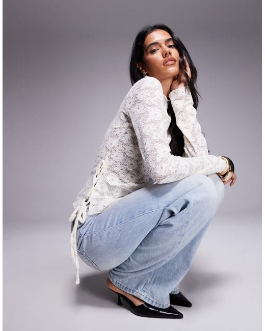 Brave Soul White – langärmeliges spitzenoberteil