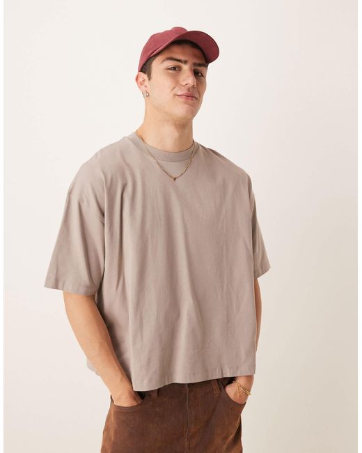 ASOS – boxy fit oversize-t-shirt in Brown für Herren