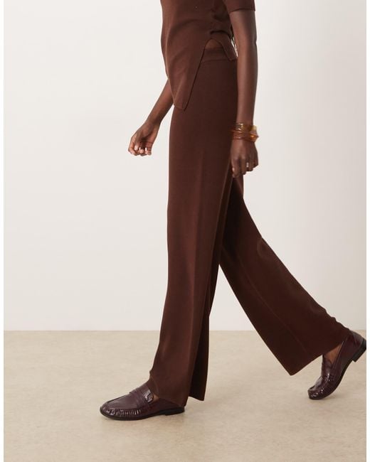 ASOS Brown Knit Structured Pants