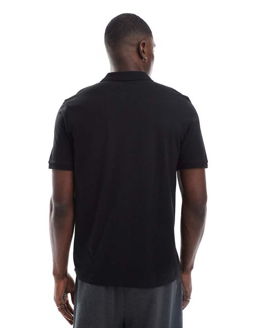 Jack & Jones Black Pique Polo for men