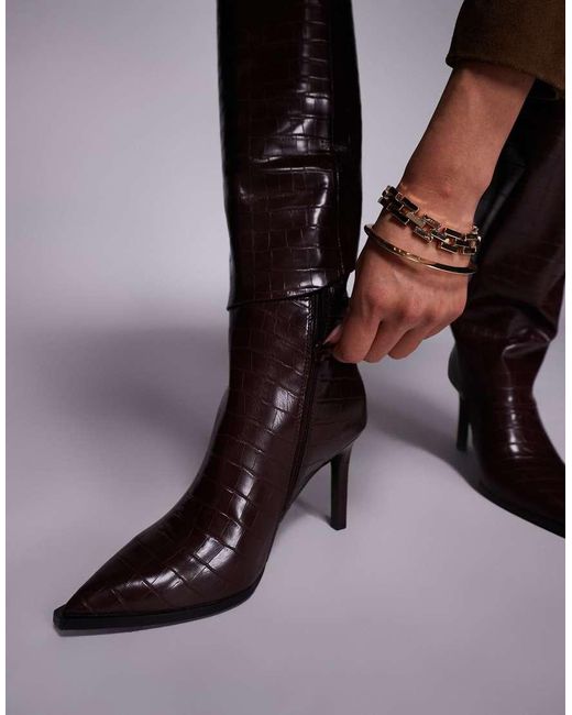 Forever New Multicolor Foldover Knee High Boots
