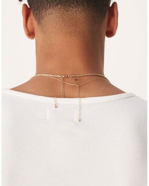 ASOS Green Festival Mixed Floating Chips And Chain 2 Pack Necklace for men