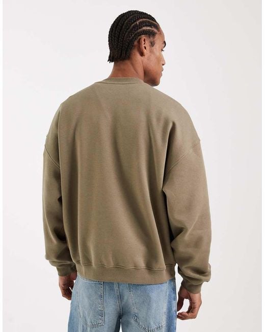 ASOS Brown Essentials Extreme Oversized Sweatshirt for men
