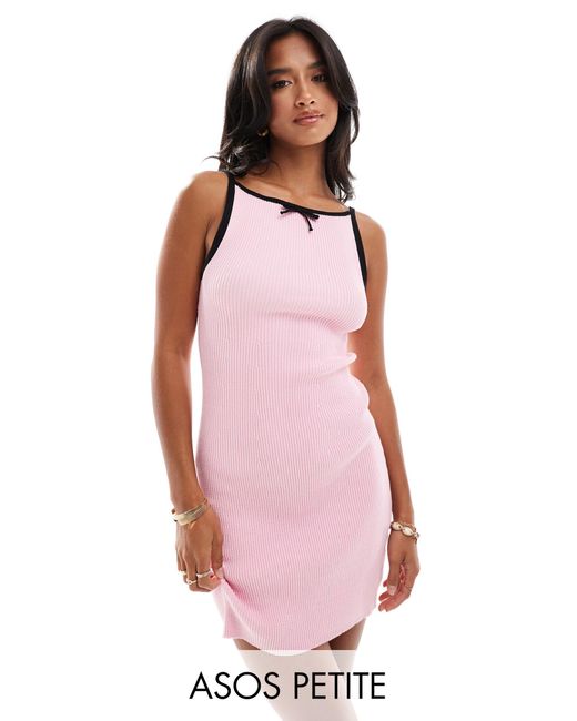 ASOS Pink Asos design petite – gestricktes minikleid