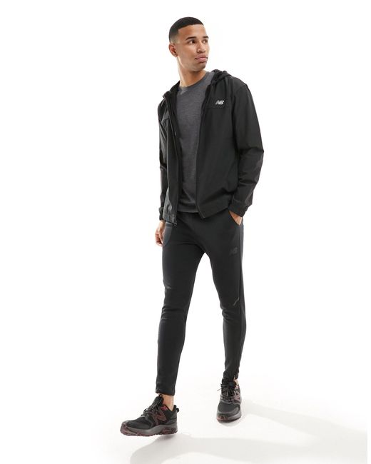 New Balance – sportjacke aus webstoff in Black für Herren