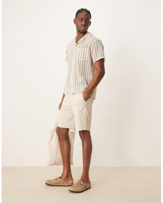 ASOS Skinny Chinoshort Met Normale Lengte in het Natural voor heren
