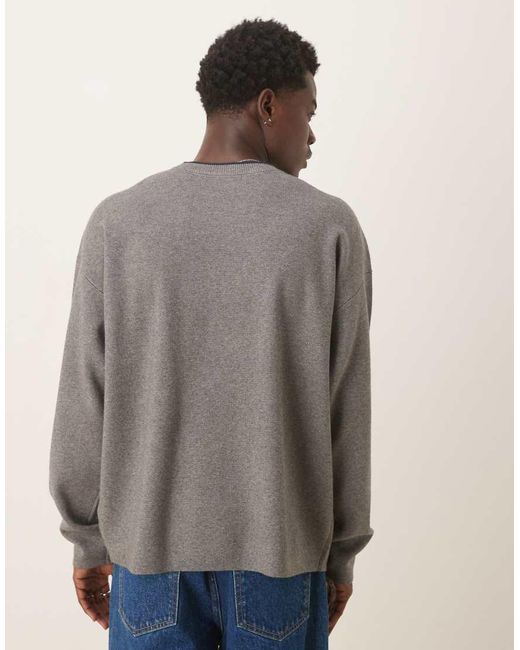 Calvin Klein Gray Centre Embossed Logo Jumper for men