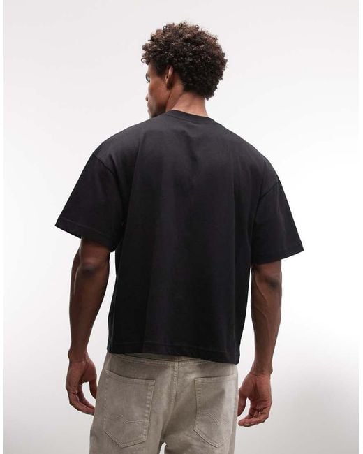 Faded Store Black T-shirt With Gothic Logo Back Print for men
