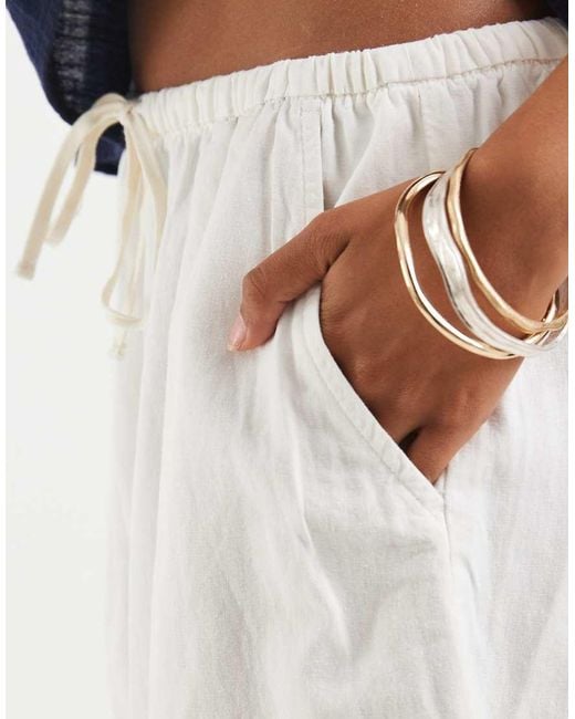 Gap Blue Drawstring Linen Shorts