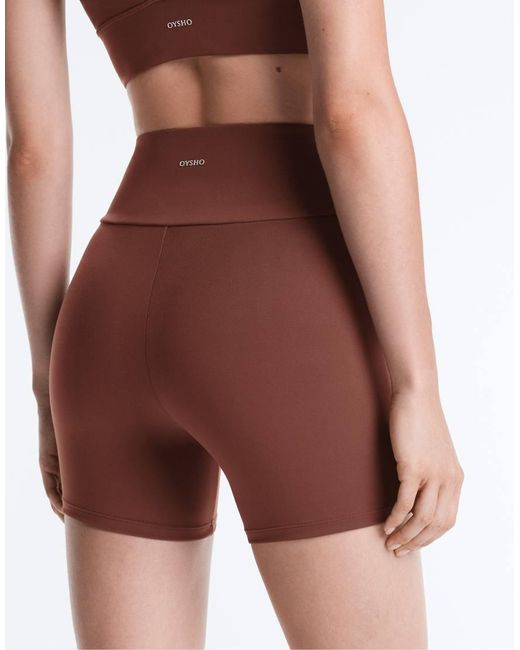 Oysho Brown Comfortlux High-Rise 10Cm Hot Pants