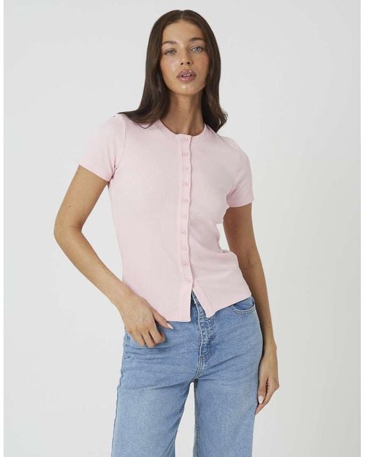 Brave Soul White Cotton Rich Short Sleeve Button Down Top