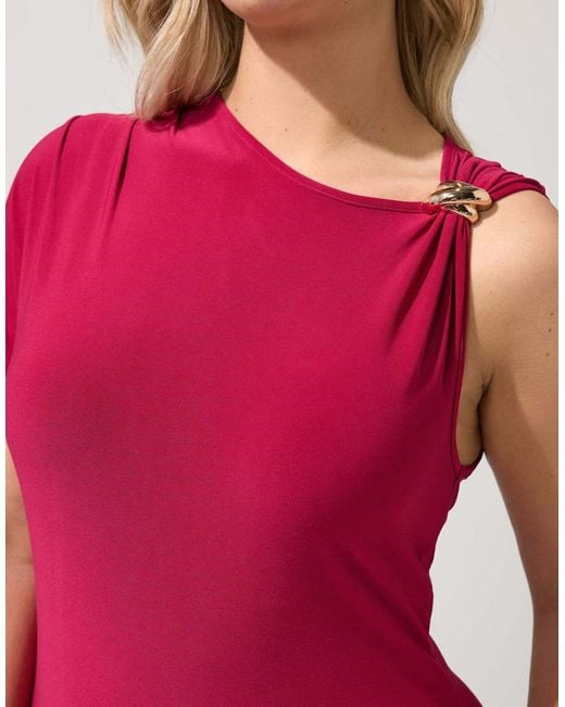 Yours Clothing Pink Metal Buckle Detail Maxi Dress