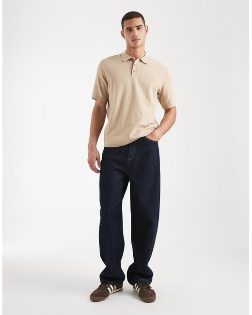 JJ Rebel Natural Knitted Polo for men