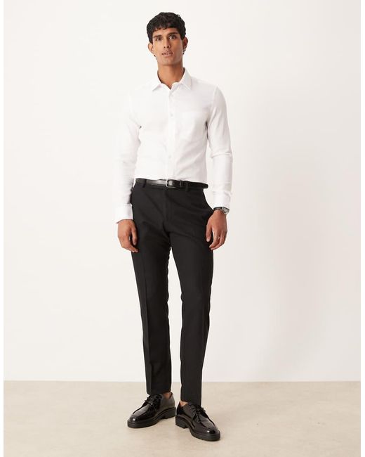 ASOS White Smart Slim Textured Easy Iron Shirt for men