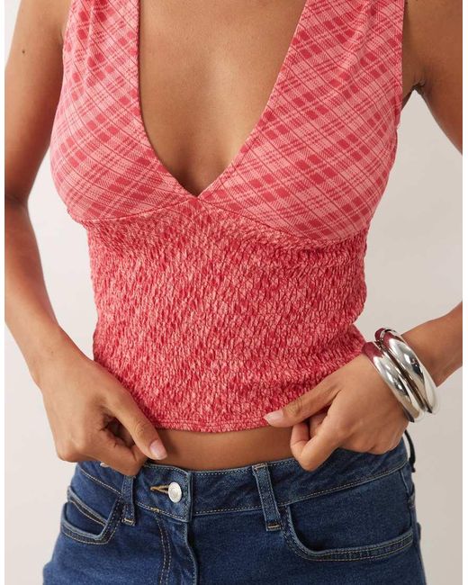 Motel Red Lantia V-neck Vest Top