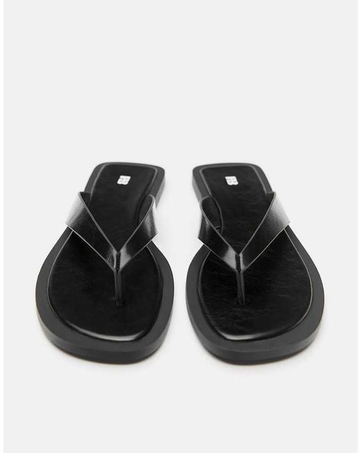 Pull&Bear Black Flat Sandals
