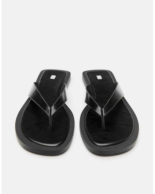 Pull&Bear Black Flat Sandals