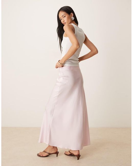 Vila Natural Satin Maxi Skirt