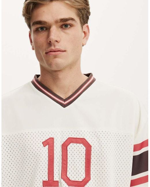 Cotton On White Football Jersey for men