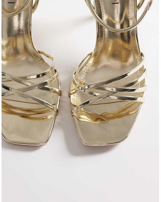 SIMMI Metallic Simmi London Wide Fit Amby Strappy Heeled Sandals